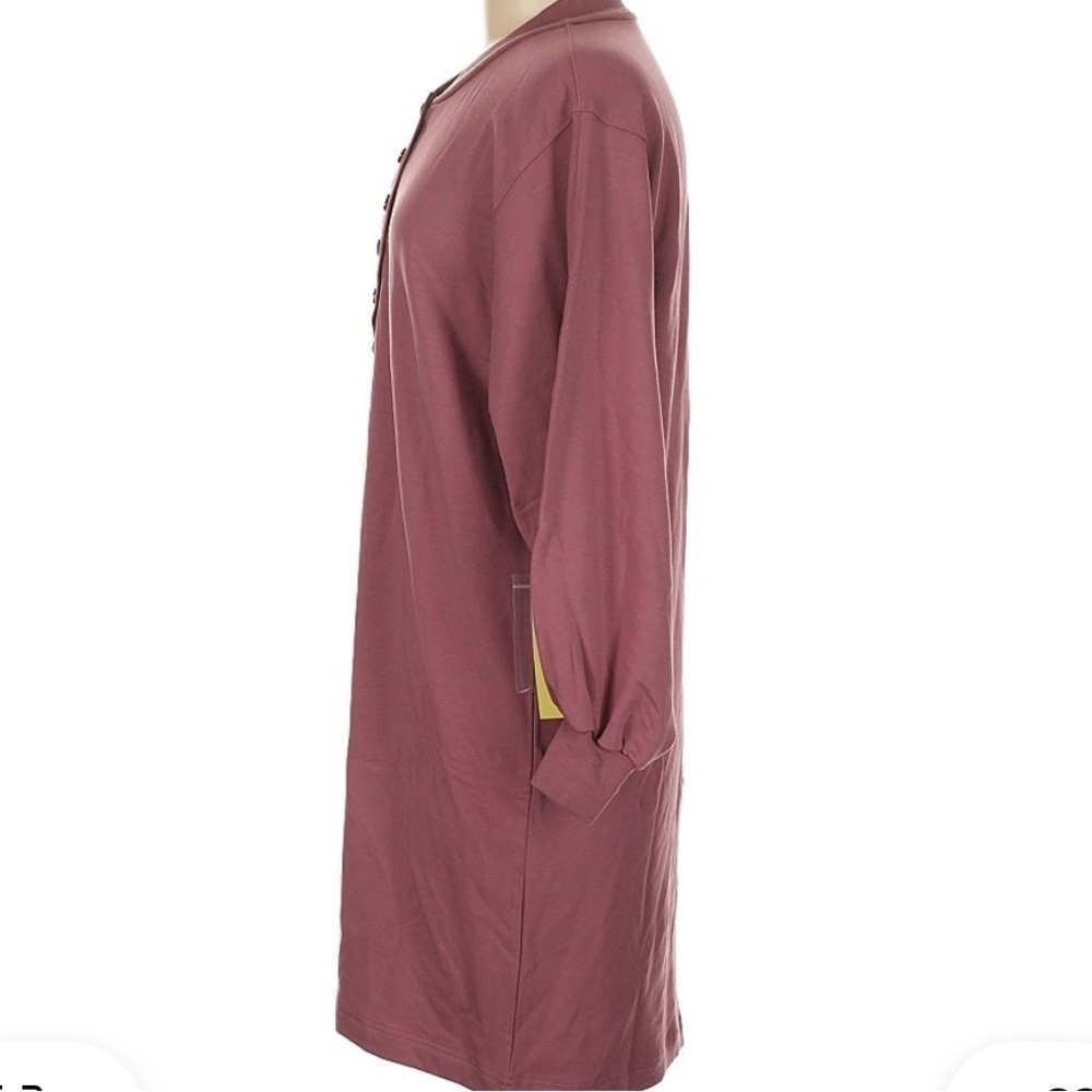 Summersalt Purple Red Mauve Softest French Terry Henley Dress Medium - Picture 4 of 6